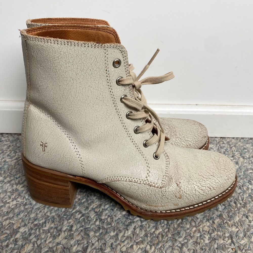 Frye Sabrina Crackle Combat Boot